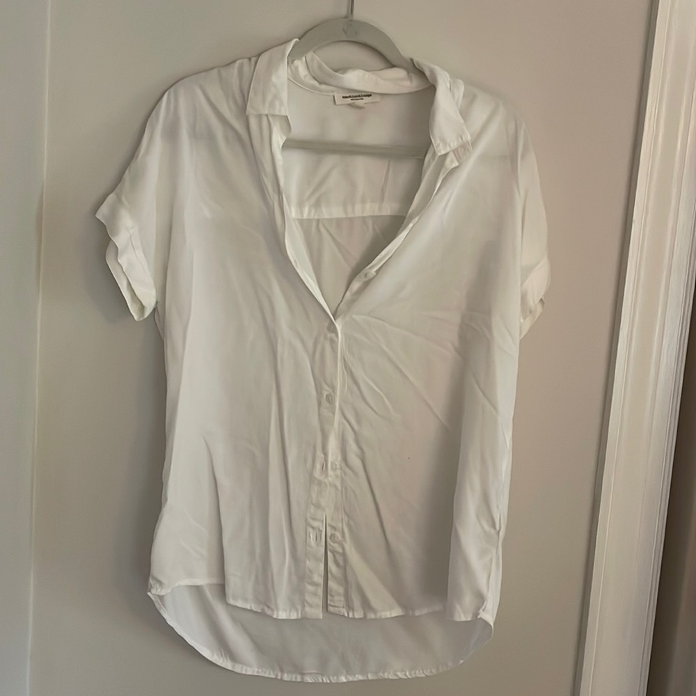 White short sleeve button up